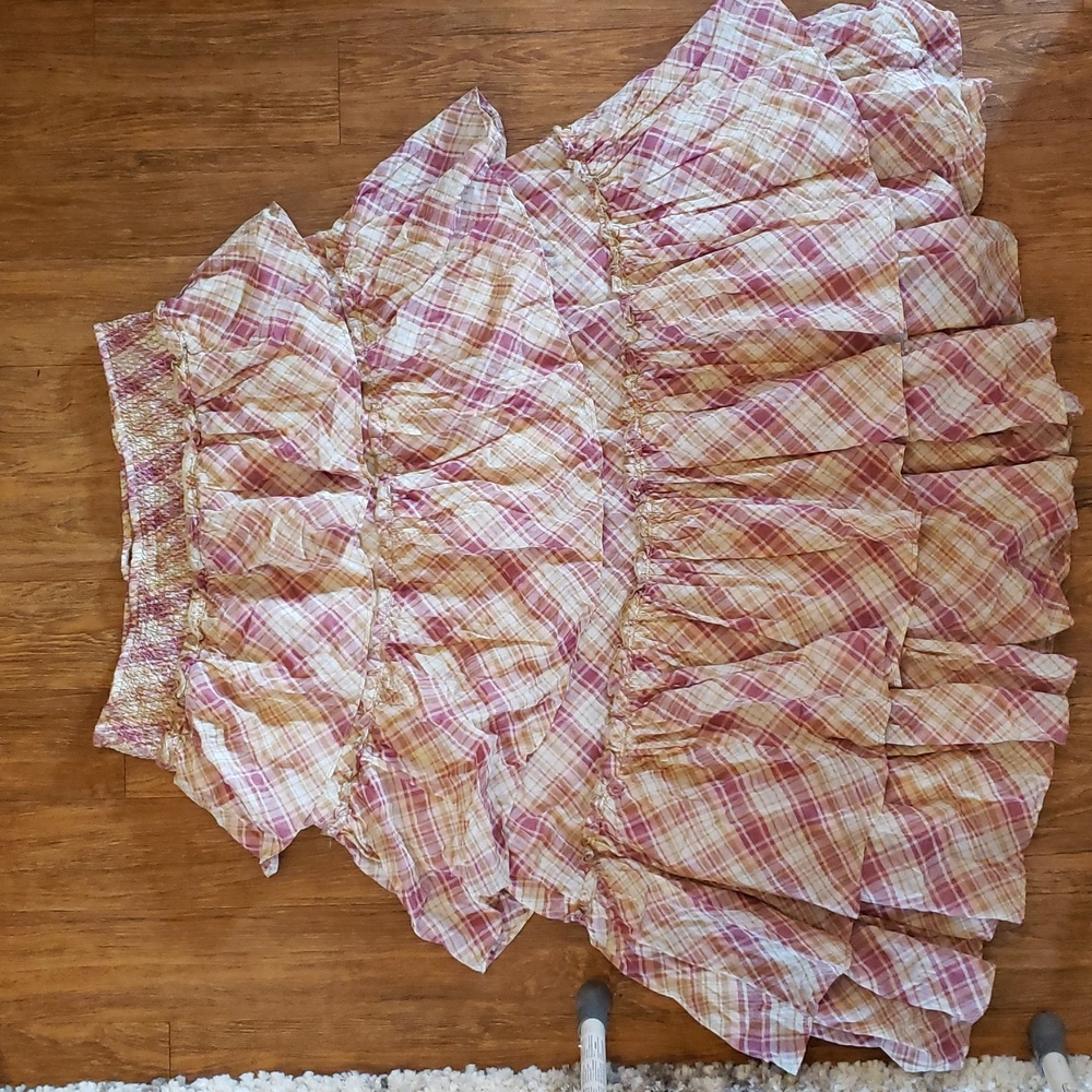 Free People Plaid Layered Skirt